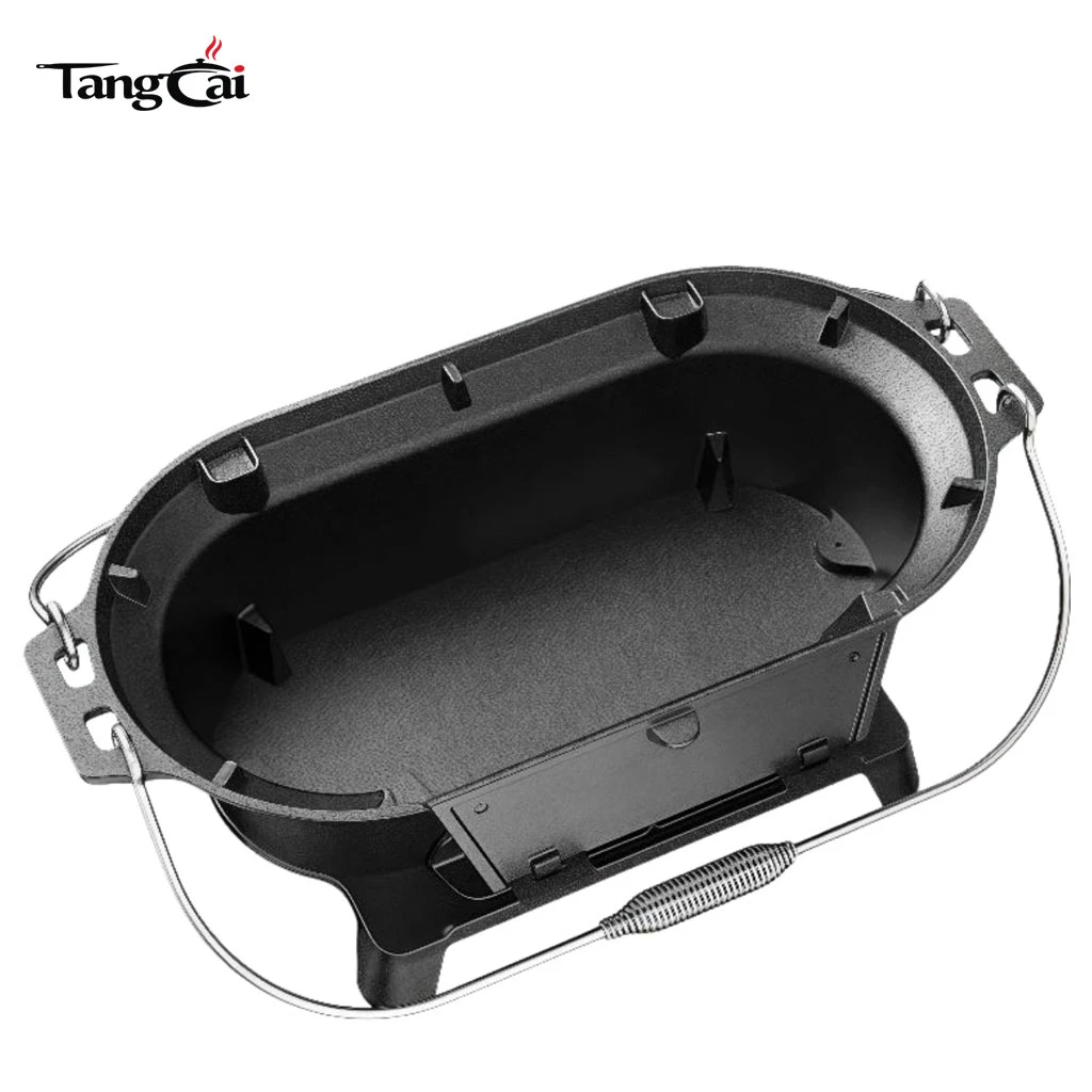 Source Factory Mini Camp Gear Petit barbecue portable au charbon de bois en fonte, r&eacute;chaud de camping id&eacute;al pour les pique-niques en int&eacute;rieur et en ext&eacute;rieur