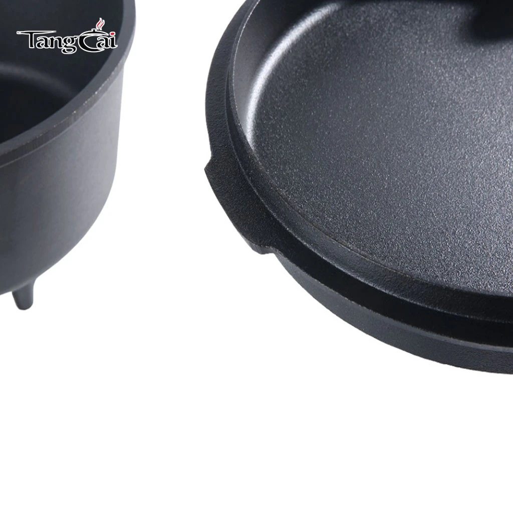 Fourniture d'usine Marmite de camping antiadh&eacute;sive en fonte de 6&nbsp;QT avec couvercle, batterie de cuisine d'ext&eacute;rieur robuste