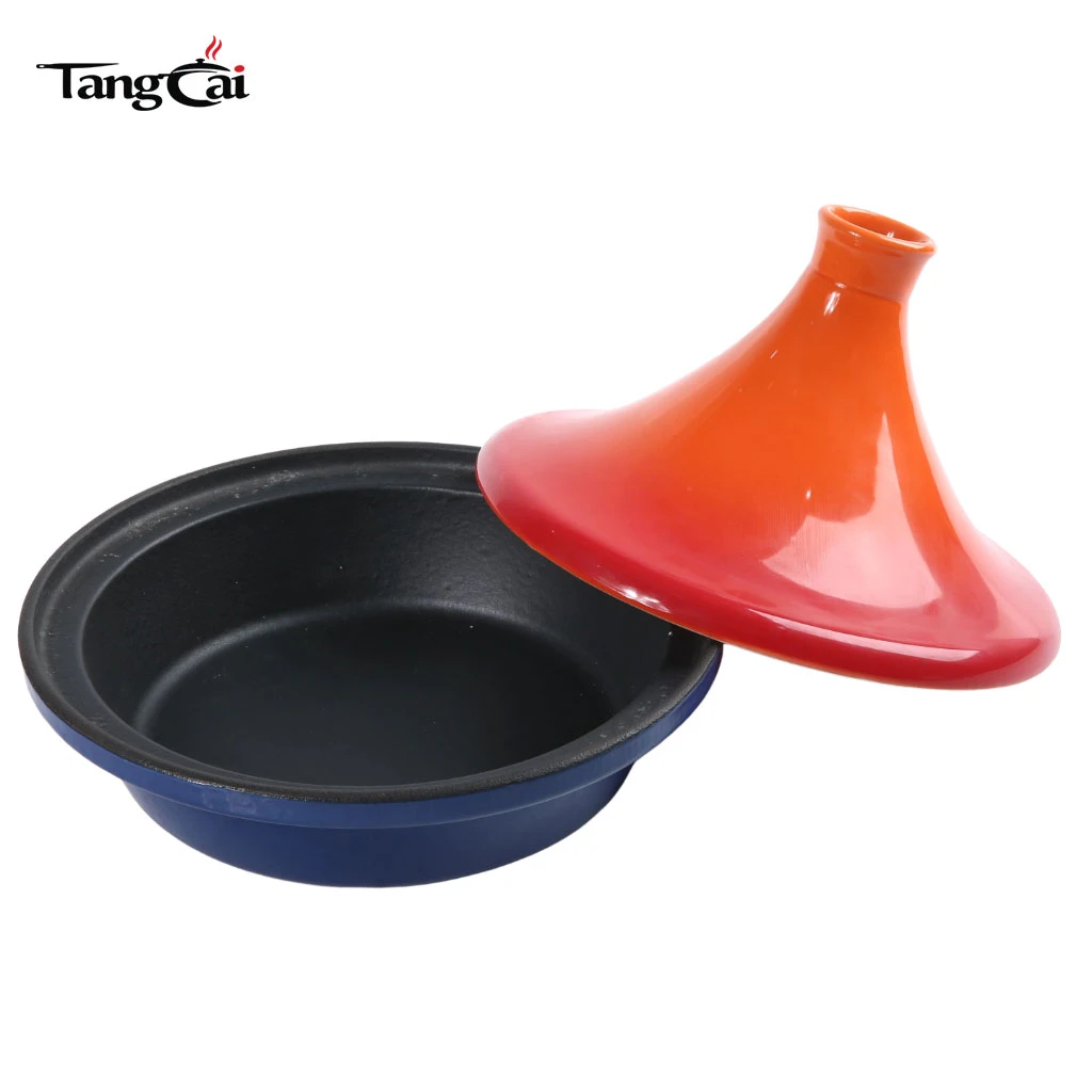 Marmite &agrave; tajine en fonte de qualit&eacute; sup&eacute;rieure, construction durable, r&eacute;tention de chaleur, id&eacute;ale pour les plats marocains, incontournable pour la cuisine
