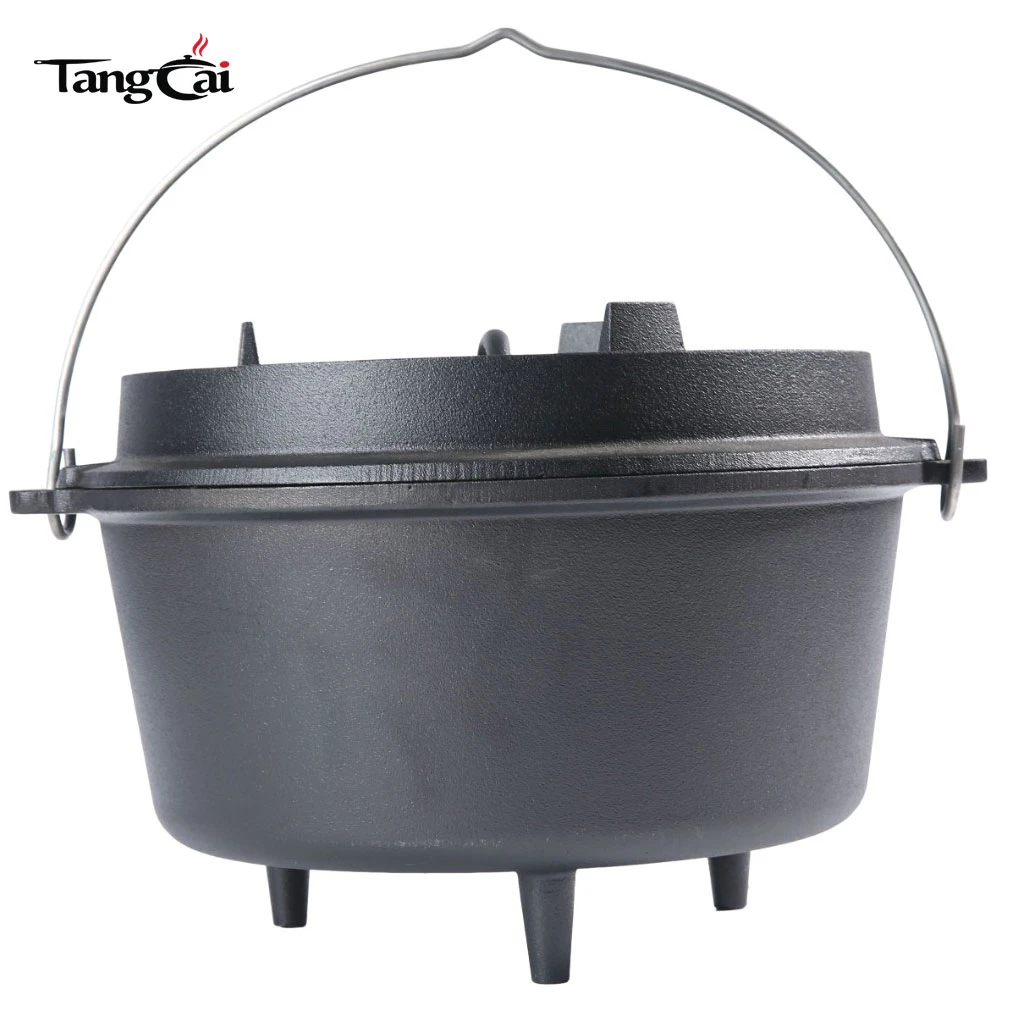 Fourniture d'usine Marmite de camping antiadh&eacute;sive en fonte de 6&nbsp;QT avec couvercle, batterie de cuisine d'ext&eacute;rieur robuste