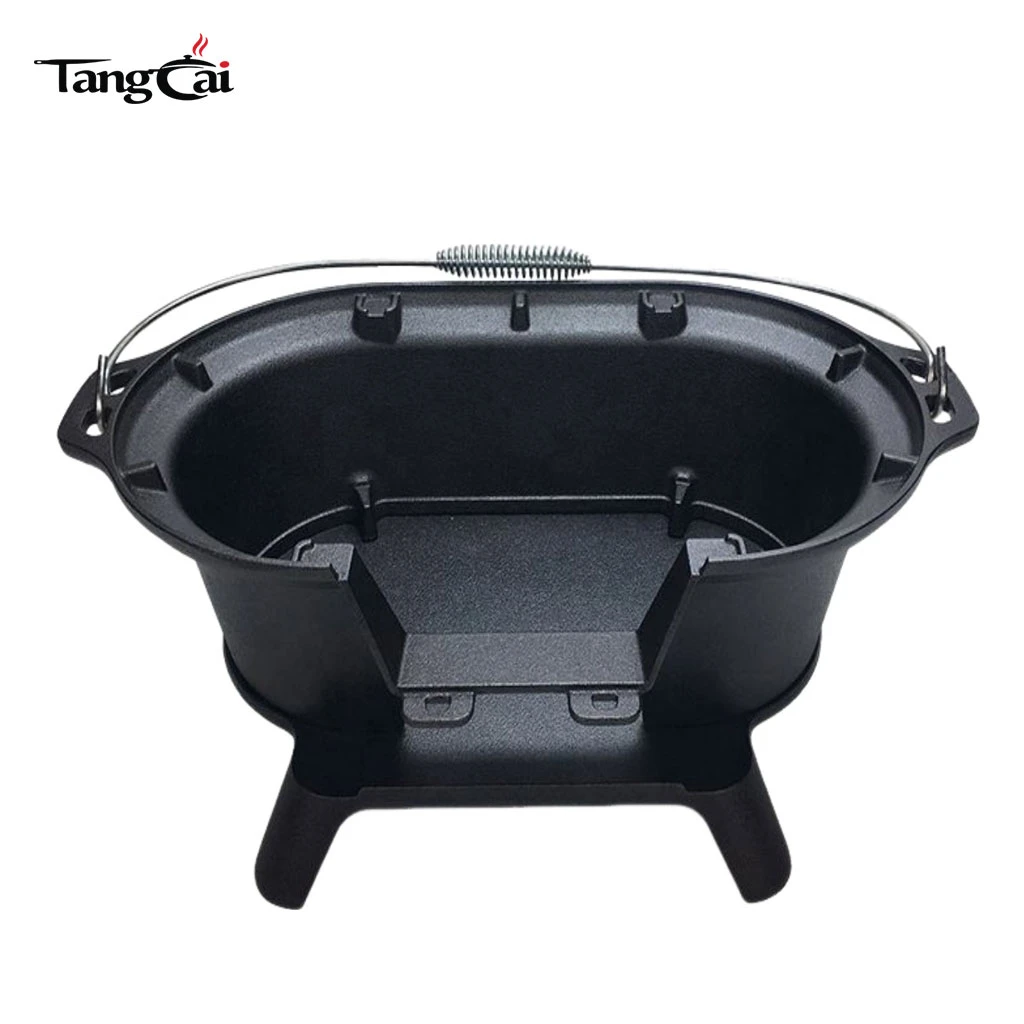 Source Factory Mini Camp Gear Petit barbecue portable au charbon de bois en fonte, r&eacute;chaud de camping id&eacute;al pour les pique-niques en int&eacute;rieur et en ext&eacute;rieur