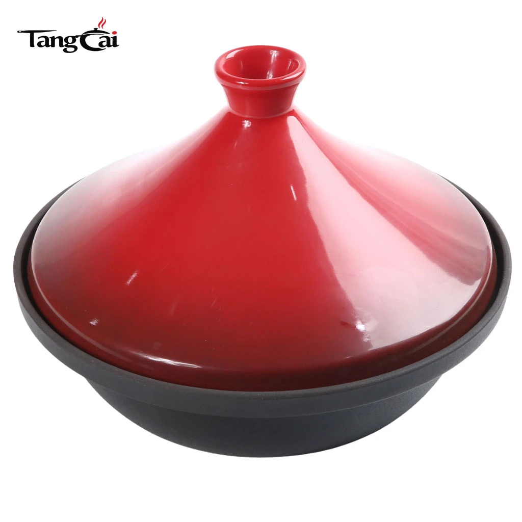 Marmite &agrave; tajine en fonte de qualit&eacute; sup&eacute;rieure, construction durable, r&eacute;tention de chaleur, id&eacute;ale pour les plats marocains, incontournable pour la cuisine