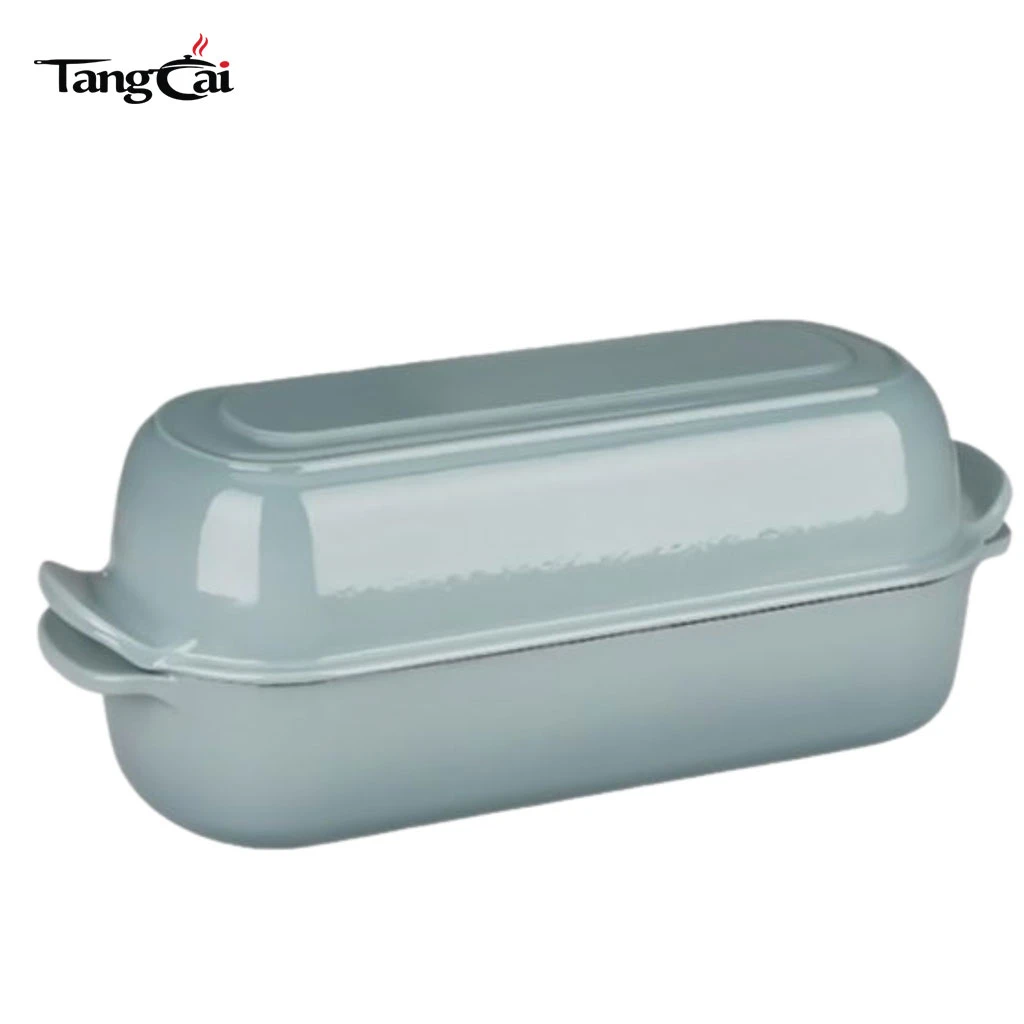 Moule &agrave; pain en fonte &eacute;maill&eacute;e 12,5&nbsp;x 5,5&nbsp;pouces 5QT avec couvercle, moule &agrave; pain, moule &agrave; pain pour four hollandais pour la cuisson du pain au levain fait maison