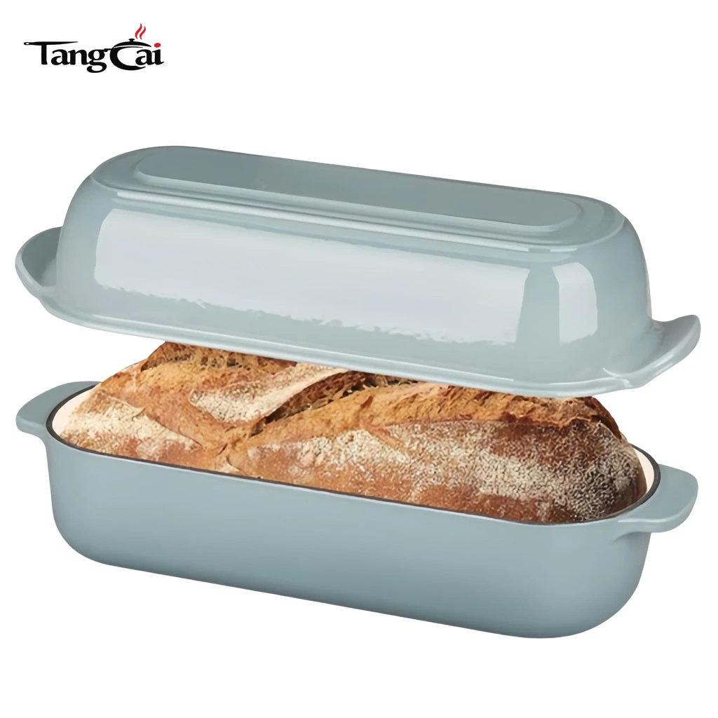 Moule &agrave; pain en fonte &eacute;maill&eacute;e 12,5&nbsp;x 5,5&nbsp;pouces 5QT avec couvercle, moule &agrave; pain, moule &agrave; pain pour four hollandais pour la cuisson du pain au levain fait maison