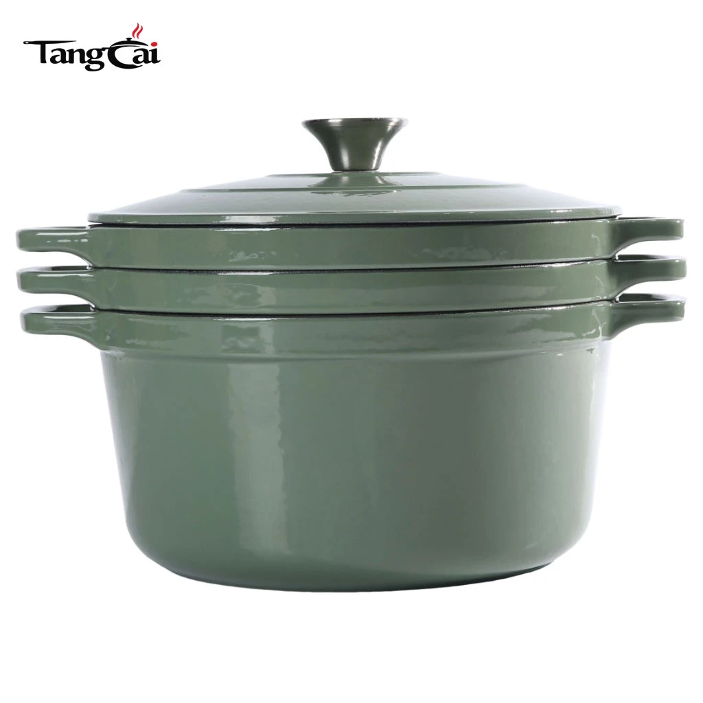 B2B Cookware Expert Offre sp&eacute;ciale batterie de cuisine empilable en &eacute;mail, casserole 3 en 1 de 5 QT avec couvercle, po&ecirc;le de 10&nbsp;pouces, po&ecirc;le &agrave; frire de 4 QT avec couvercle