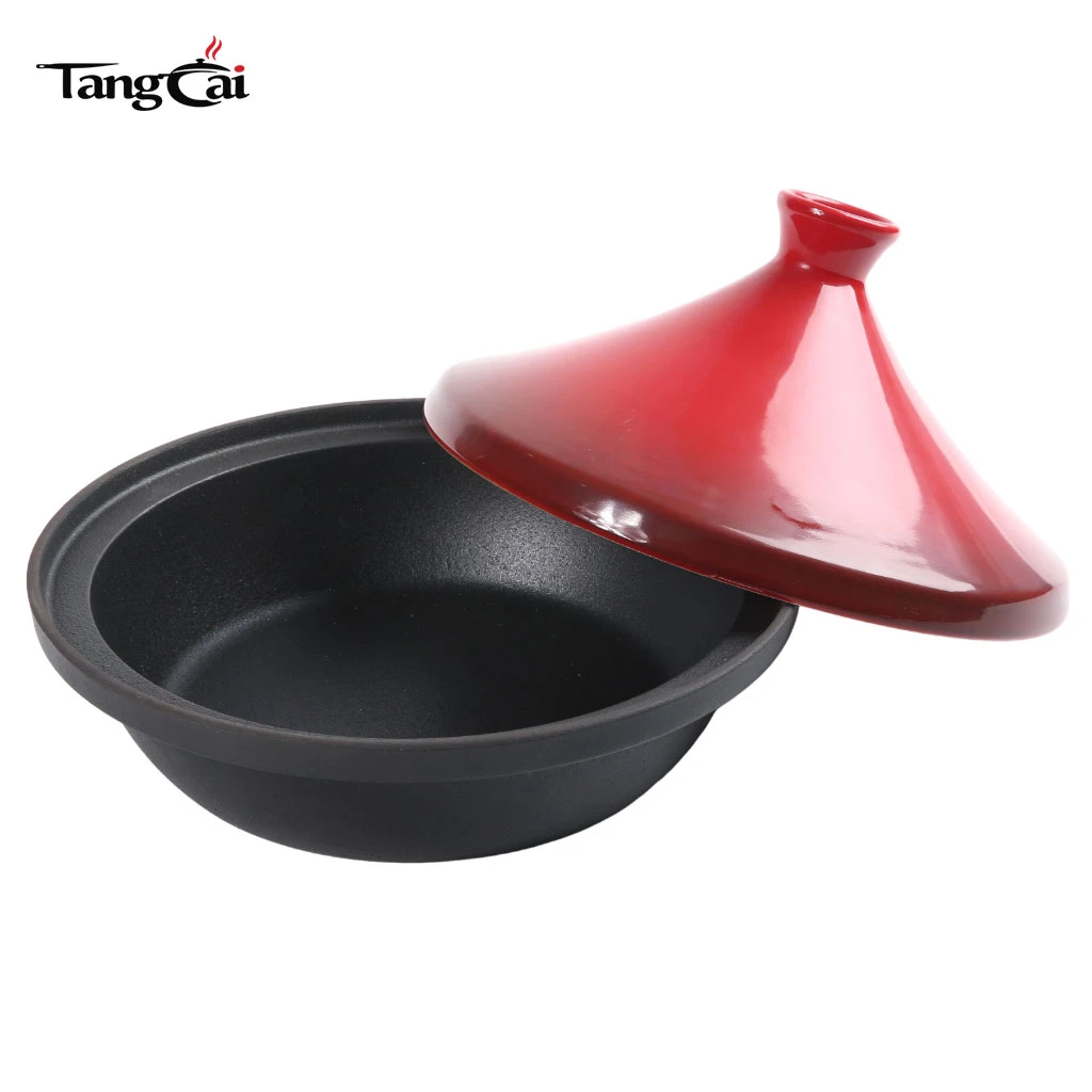 Marmite &agrave; tajine en fonte de qualit&eacute; sup&eacute;rieure, construction durable, r&eacute;tention de chaleur, id&eacute;ale pour les plats marocains, incontournable pour la cuisine