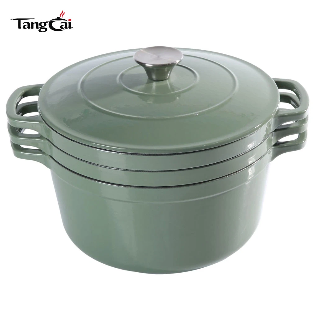 B2B Cookware Expert Offre sp&eacute;ciale batterie de cuisine empilable en &eacute;mail, casserole 3 en 1 de 5 QT avec couvercle, po&ecirc;le de 10&nbsp;pouces, po&ecirc;le &agrave; frire de 4 QT avec couvercle