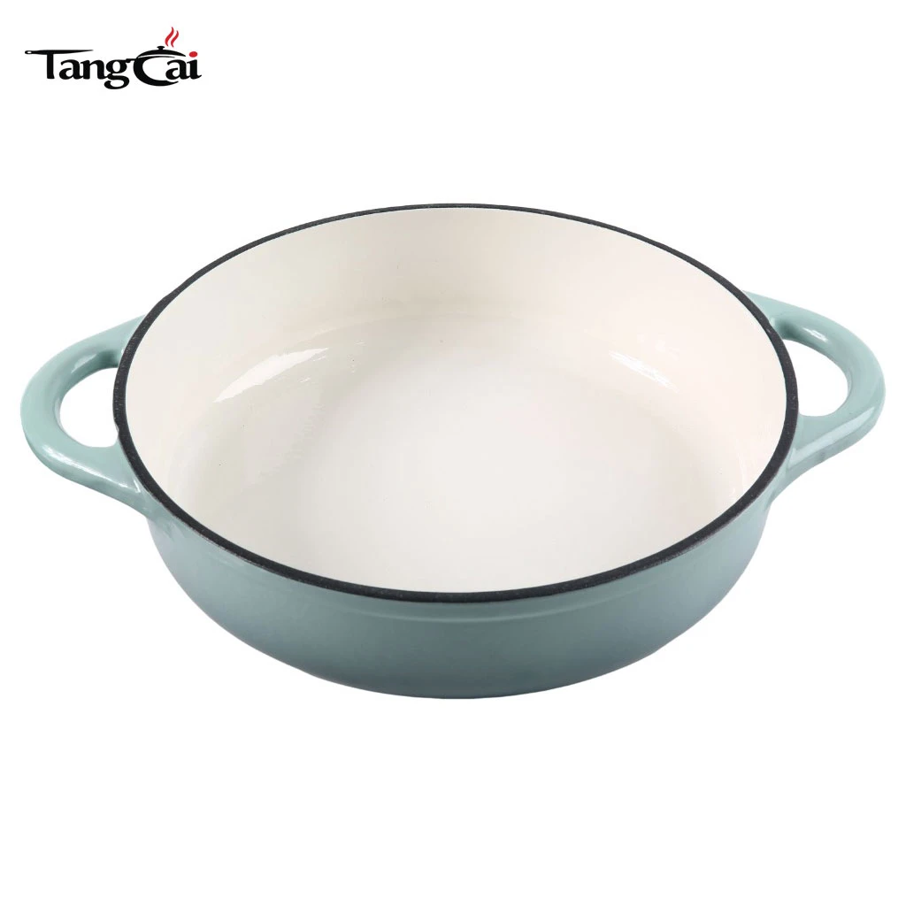 Cocottes en fonte &eacute;maill&eacute;e color&eacute;e de 3,5&nbsp;QT, braisi&egrave;re peu profonde avec couvercle