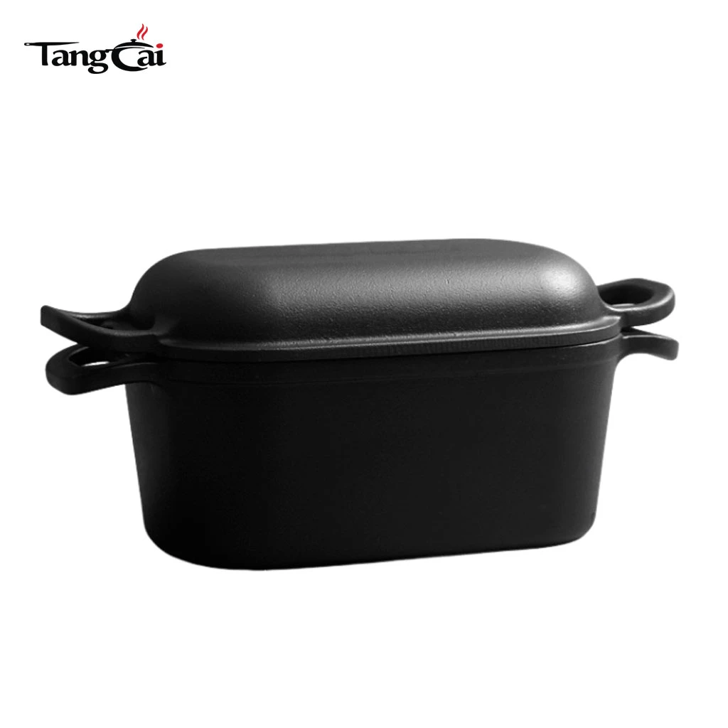 Four hollandais ovale 4QT pour la cuisson du pain Moules &agrave; pain en fonte antiadh&eacute;sive pour la cuisson au levain