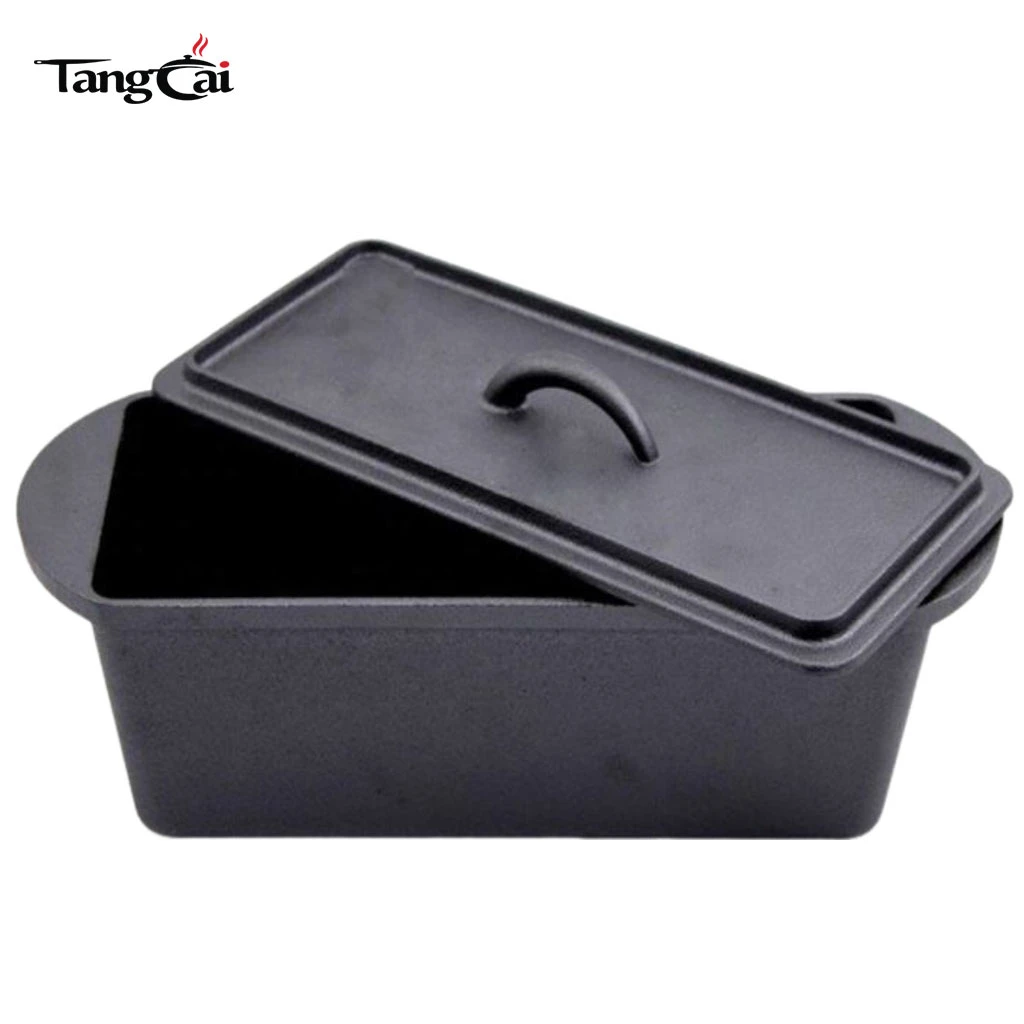 Moules &agrave; pain et &agrave; pain rectangulaires pr&eacute;-assaisonn&eacute;s en fonte de conception classique, ustensiles de cuisson pour la cuisine domestique, moule &agrave; pain
