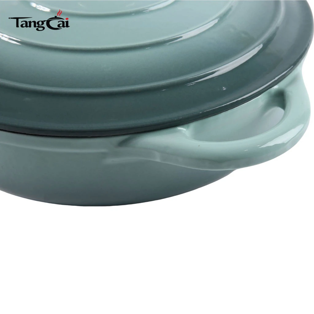 Cocottes en fonte &eacute;maill&eacute;e color&eacute;e de 3,5&nbsp;QT, braisi&egrave;re peu profonde avec couvercle
