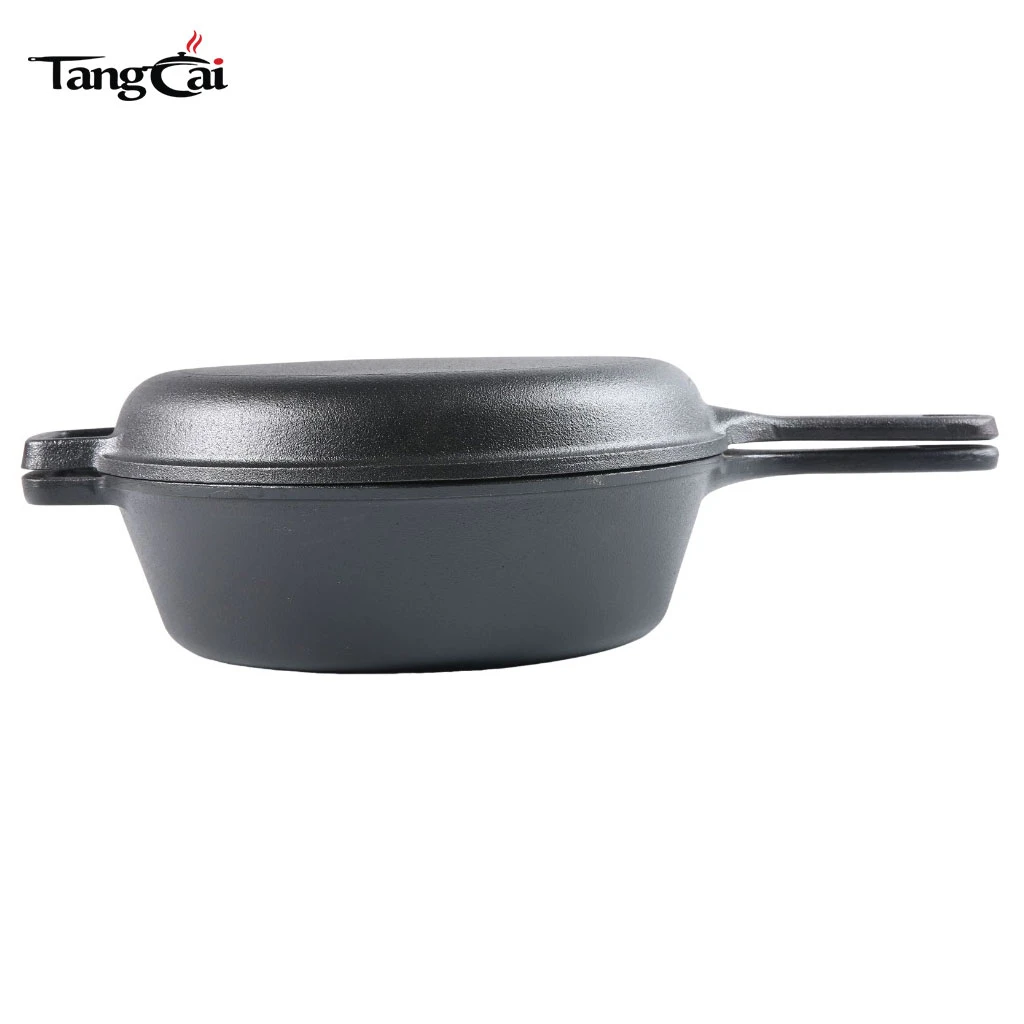 Cuisini&egrave;re combin&eacute;e en fonte sans PFAS, four hollandais 2-en-1 de 3,2&nbsp;litres et po&ecirc;le de 10&nbsp;pouces pour la cuisson au levain, la friture et le camping
