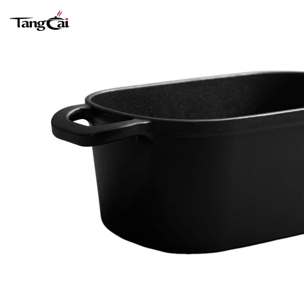 Four hollandais ovale 4QT pour la cuisson du pain Moules &agrave; pain en fonte antiadh&eacute;sive pour la cuisson au levain