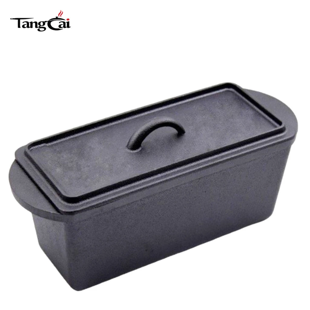Moules &agrave; pain et &agrave; pain rectangulaires pr&eacute;-assaisonn&eacute;s en fonte de conception classique, ustensiles de cuisson pour la cuisine domestique, moule &agrave; pain