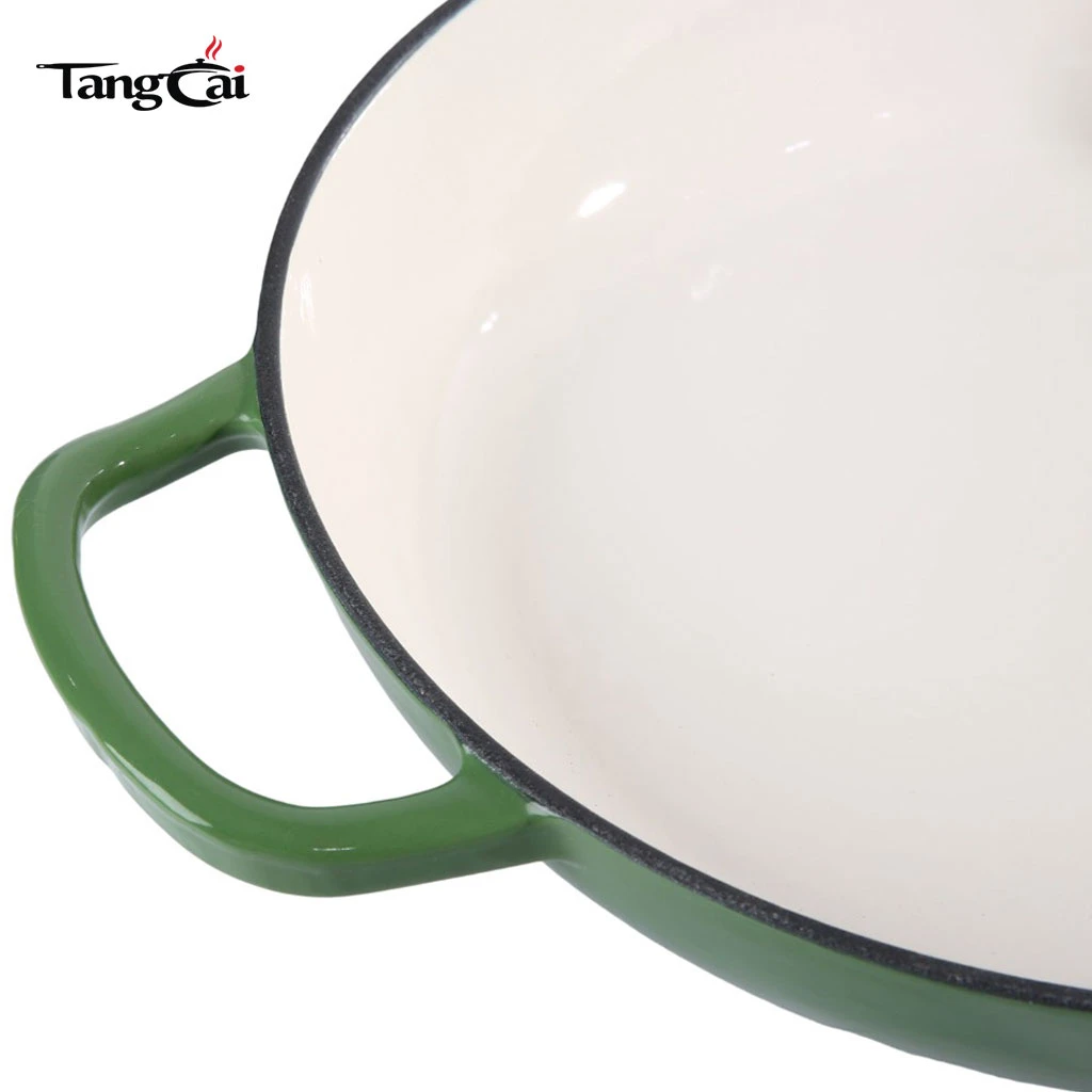 Conception leader du march&eacute;&nbsp;3,8&nbsp;QT&nbsp;30&nbsp;cm de cocotte en fonte peu profonde avec rev&ecirc;tement en &eacute;mail