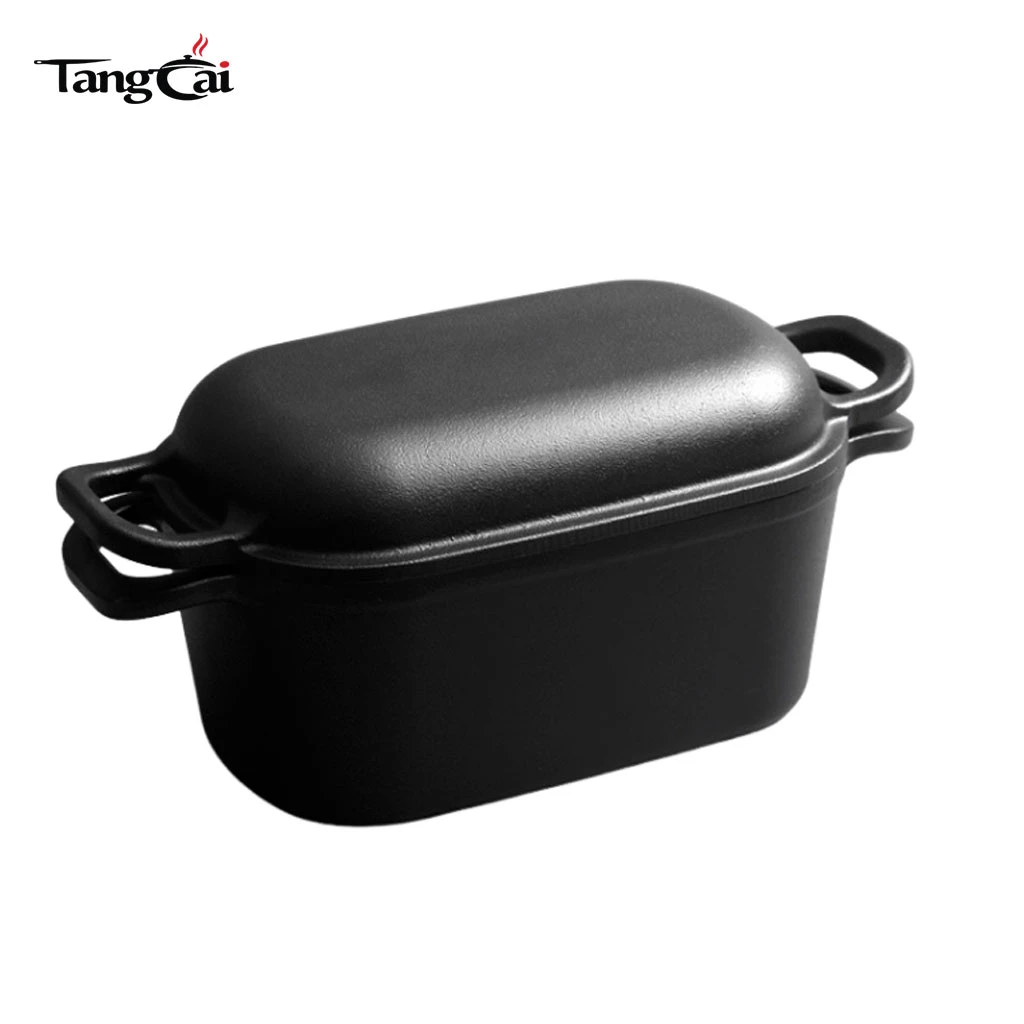 Four hollandais ovale 4QT pour la cuisson du pain Moules &agrave; pain en fonte antiadh&eacute;sive pour la cuisson au levain