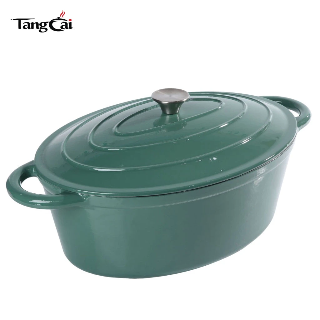 Grande cocotte de 7&nbsp;litres Cocotte ovale en fonte &eacute;maill&eacute;e avec couvercle