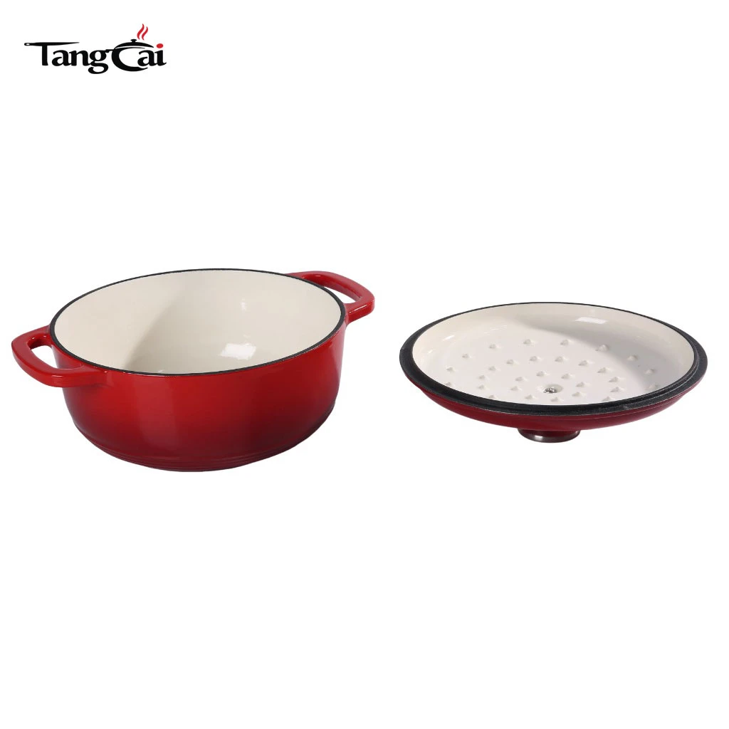 Four hollandais rond en fonte &eacute;maill&eacute;e de 6&nbsp;QT&nbsp;&ndash;&nbsp;Parfait pour la cuisson du pain au levain