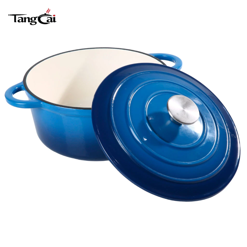 Four hollandais en fonte &eacute;maill&eacute;e bleue de 5,5&nbsp;QT, cocotte familiale avec couvercle la plus vendue, plus d'un&nbsp;million d'ustensiles de cuisine vendus