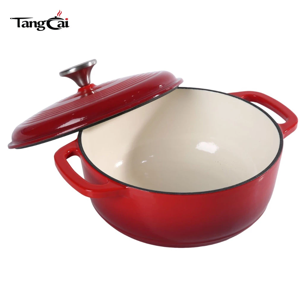 Four hollandais rond en fonte &eacute;maill&eacute;e de 6&nbsp;QT&nbsp;&ndash;&nbsp;Parfait pour la cuisson du pain au levain