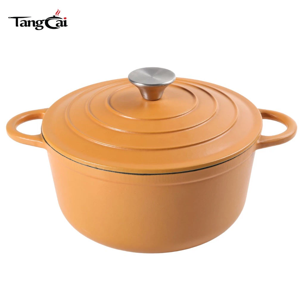 Four hollandais en fonte &eacute;maill&eacute;e 5&nbsp;QT, 24&nbsp;cm&nbsp;-&nbsp;Cocotte ronde, passe au four jusqu'&agrave; 500&nbsp;&deg;&nbsp;F