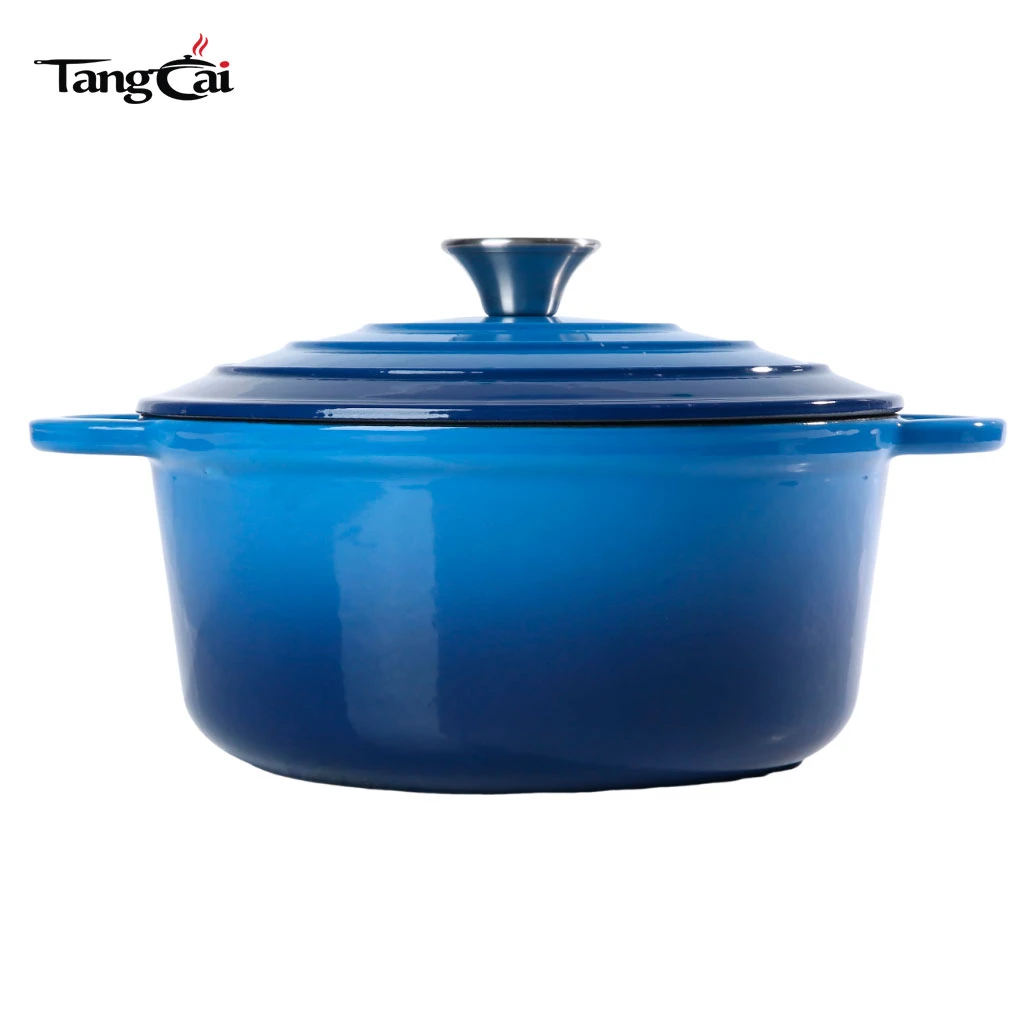 Four hollandais en fonte &eacute;maill&eacute;e bleue de 5,5&nbsp;QT, cocotte familiale avec couvercle la plus vendue, plus d'un&nbsp;million d'ustensiles de cuisine vendus