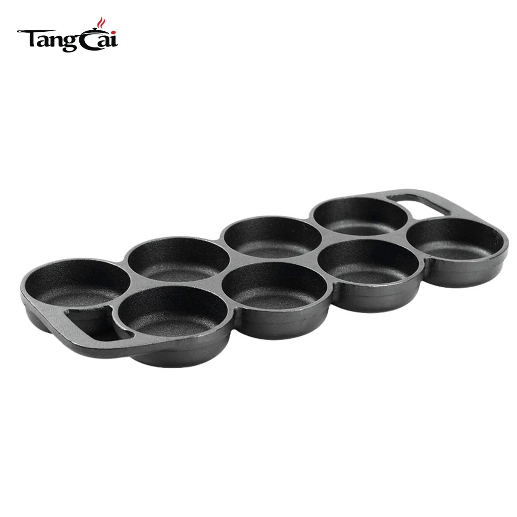 Moule de cuisson en fonte &agrave; 8&nbsp;trous, pr&eacute;-assaisonn&eacute; Moule &agrave; muffins et pain de ma&iuml;s, po&ecirc;le antiadh&eacute;sive pour la cuisson individuelle et le petit-d&eacute;jeuner