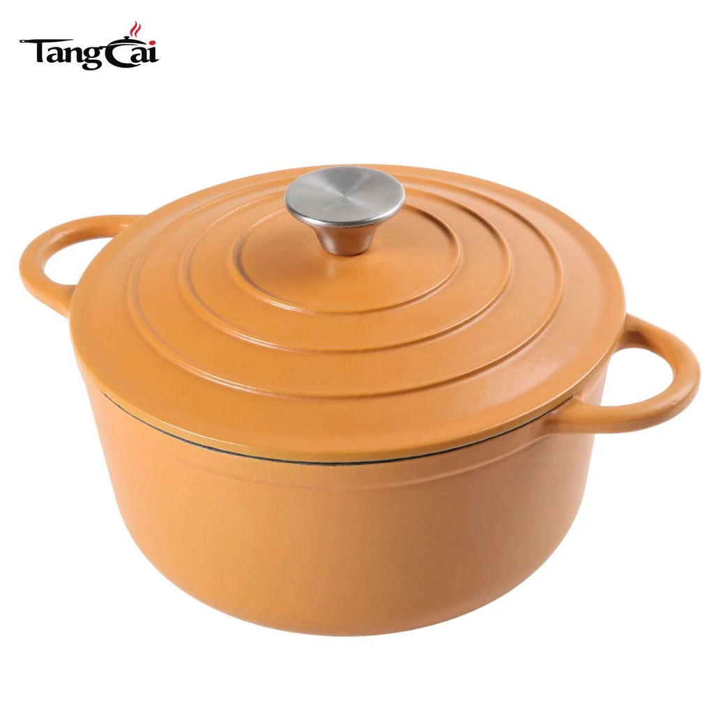 Four hollandais en fonte &eacute;maill&eacute;e 5&nbsp;QT, 24&nbsp;cm&nbsp;-&nbsp;Cocotte ronde, passe au four jusqu'&agrave; 500&nbsp;&deg;&nbsp;F