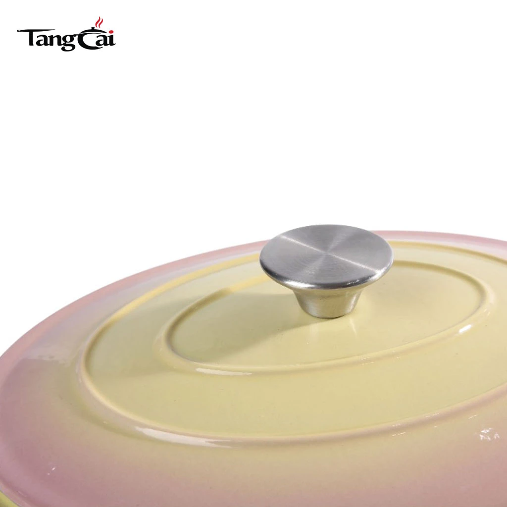 Ustensile de cuisine tout-en-un, faitout ovale en fonte &eacute;maill&eacute;e de 6,5 QT&nbsp;-&nbsp;grande marmite ovale avec couvercle pour la cuisine et la restauration &agrave; domicile