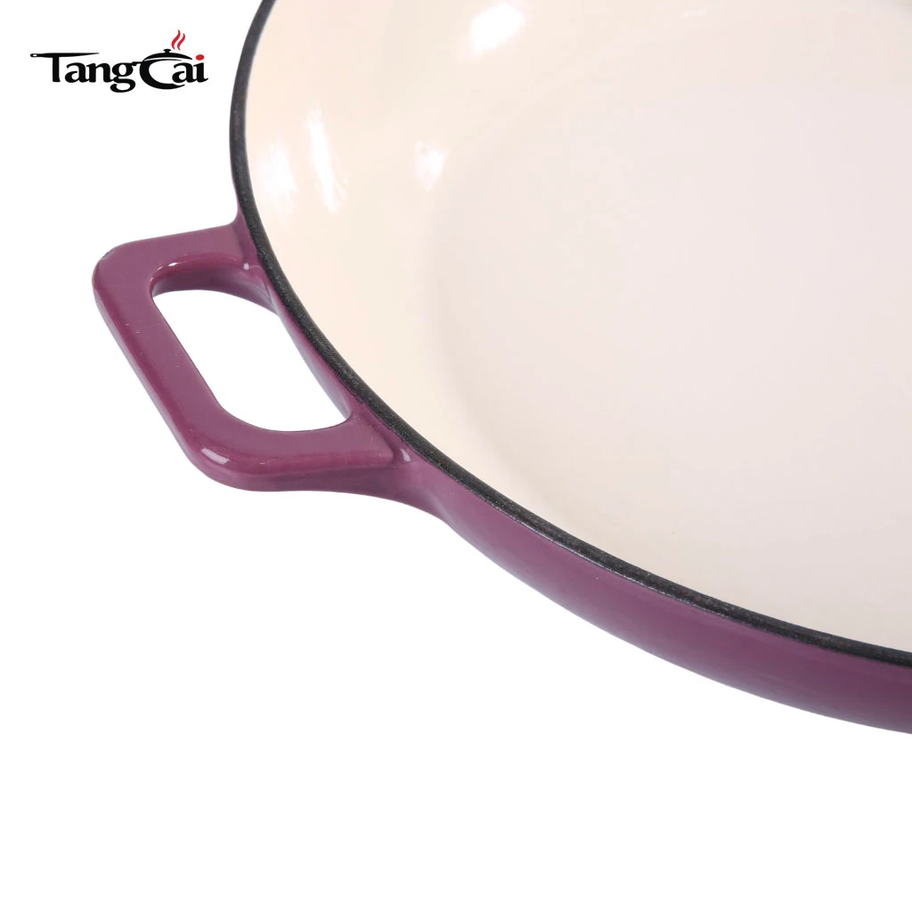 Four hollandaise peu profonde en fonte &eacute;maill&eacute;e violet raisin, cocotte polyvalente pour fruits de mer de 3,8&nbsp;QT