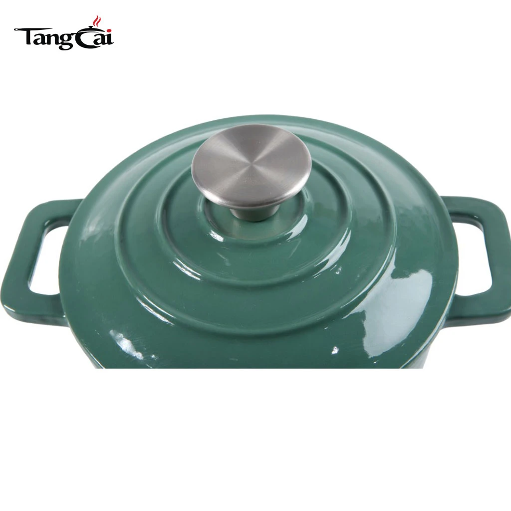 Mini cocotte en fonte &eacute;maill&eacute;e de 2,5&nbsp;QT avec couvercle&nbsp;&ndash; Petite cocotte antiadh&eacute;sive pour Cuisson &agrave; la vapeur, cuisson et r&ocirc;tissage