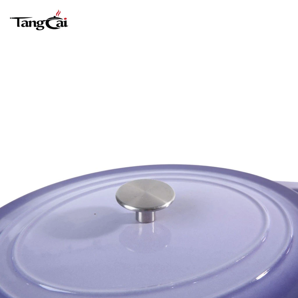 Four hollandais ovale en fonte &eacute;maill&eacute;e de couleur violette de 7 litres, marmite &agrave; soupe de taille familiale