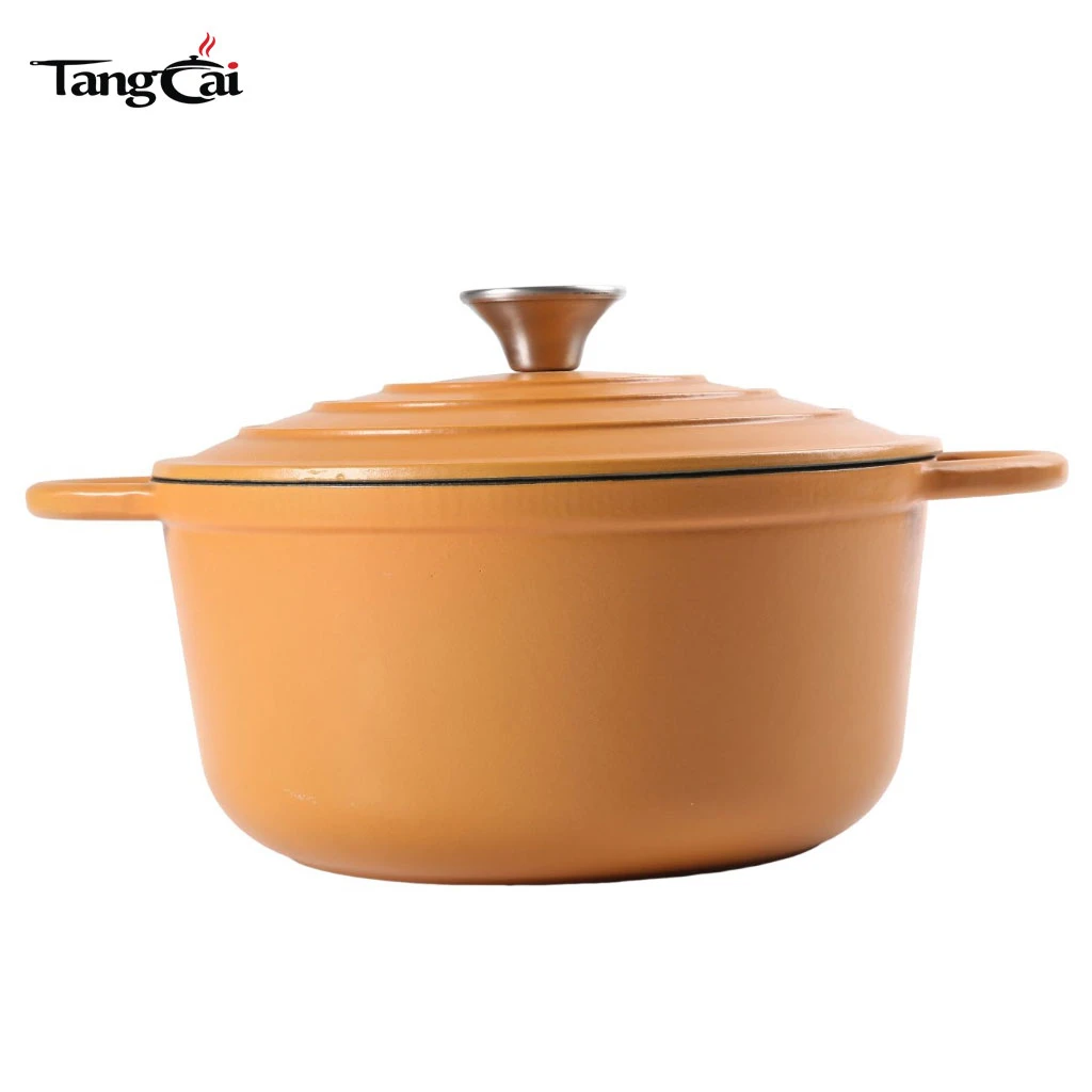 Four hollandais en fonte &eacute;maill&eacute;e 5&nbsp;QT, 24&nbsp;cm&nbsp;-&nbsp;Cocotte ronde, passe au four jusqu'&agrave; 500&nbsp;&deg;&nbsp;F