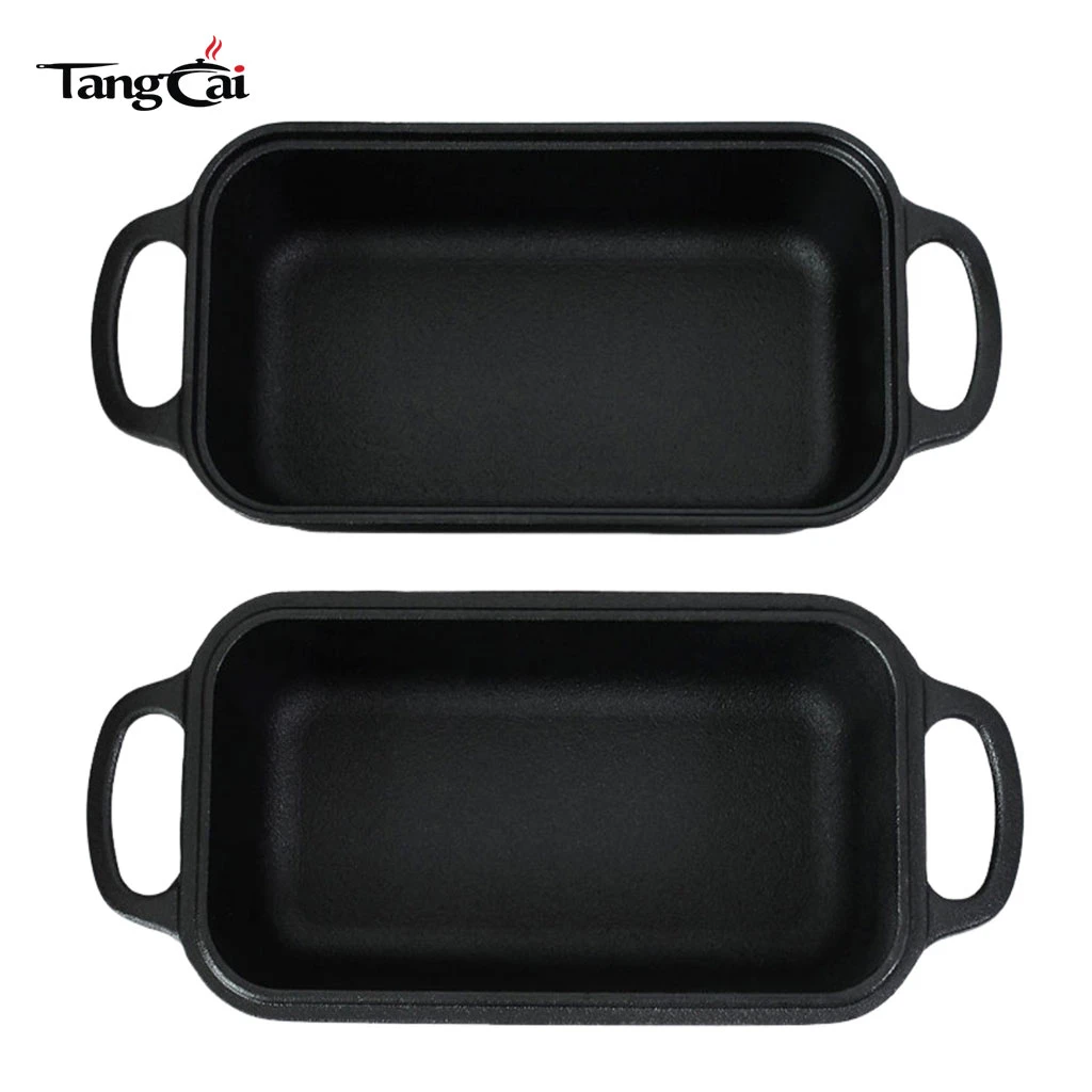 Moule &agrave; pain rectangulaire en fonte 2&nbsp;en&nbsp;1 avec couvercle, cuiseur combin&eacute; multi-usage pour la cuisson du pain 9&nbsp;x&nbsp;5&nbsp;pouces