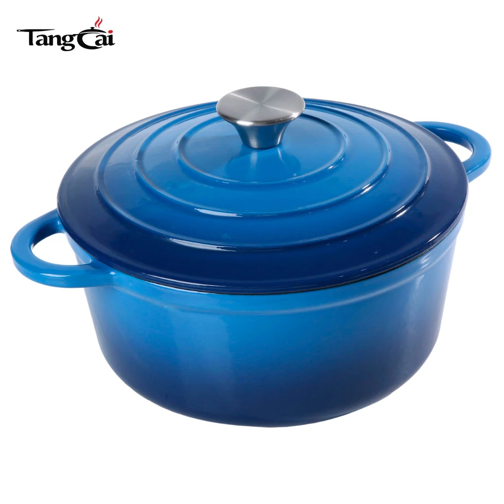 Four hollandais en fonte &eacute;maill&eacute;e bleue de 5,5&nbsp;QT, cocotte familiale avec couvercle la plus vendue, plus d'un&nbsp;million d'ustensiles de cuisine vendus
