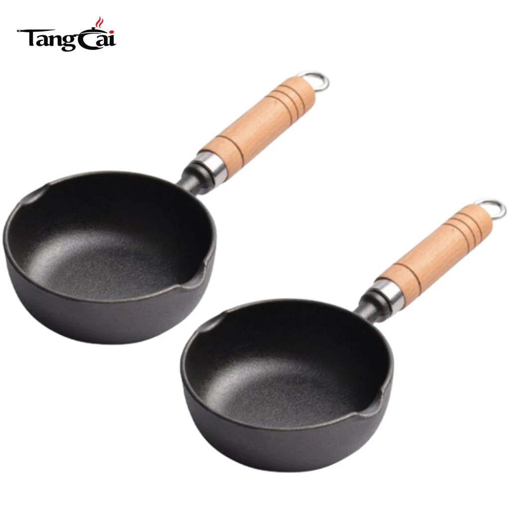 2&nbsp;mini-po&ecirc;les en fonte, petite po&ecirc;le &agrave; &oelig;ufs, fondoir &agrave; double goutte Bec verseur