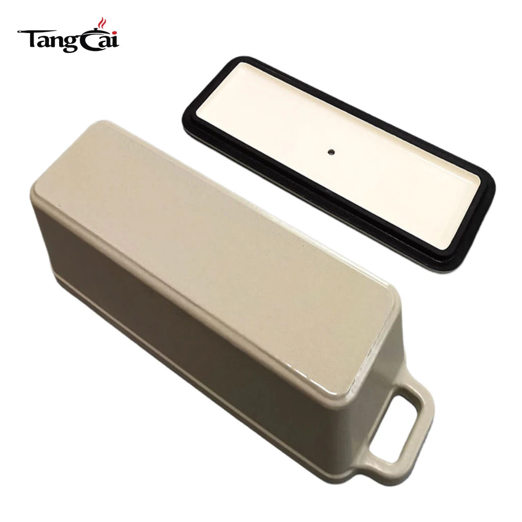 Moule &agrave; pain rectangulaire en fonte &eacute;maill&eacute;e personnalis&eacute;e avec couvercle, moule &agrave; pain de viande polyvalent, four &agrave; pain certifi&eacute; FDA LFGB