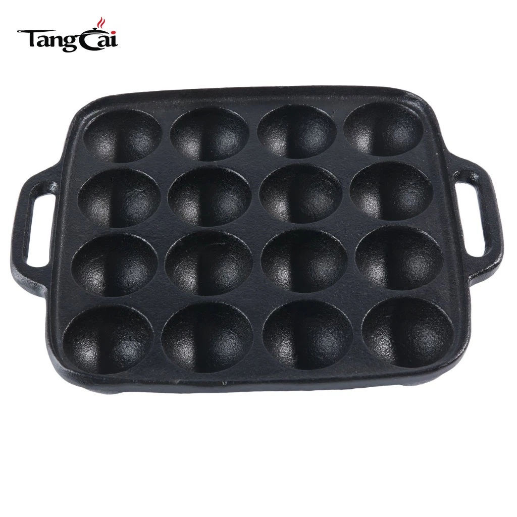 Fonte pr&eacute;-assaisonn&eacute;e 16&nbsp;ouvertures de moule &agrave; cake pops pour les choux et les trous de beignets