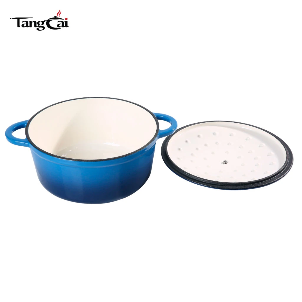 Four hollandais en fonte &eacute;maill&eacute;e bleue de 5,5&nbsp;QT, cocotte familiale avec couvercle la plus vendue, plus d'un&nbsp;million d'ustensiles de cuisine vendus