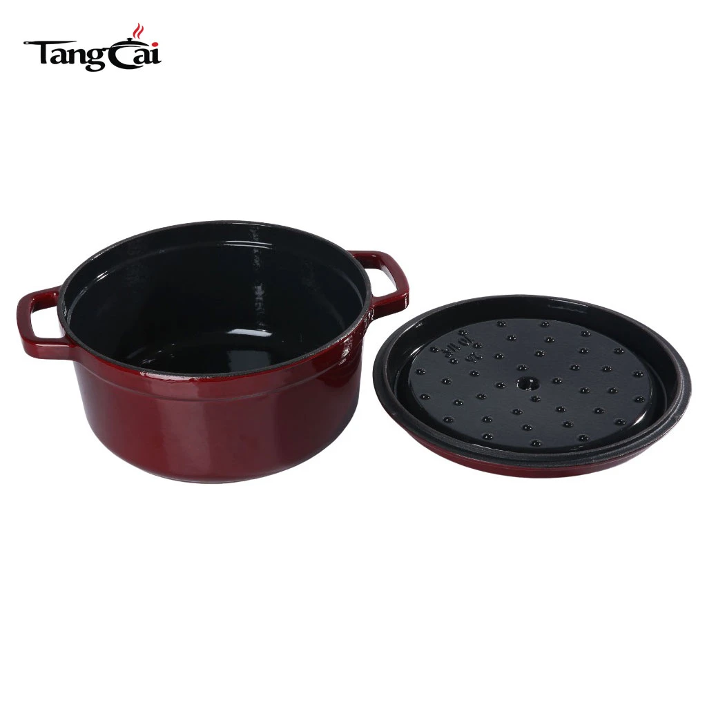 Four hollandais en fonte &eacute;maill&eacute;e rouge vin Staub Style, faitout 5 QT, cocotte multi-tailles v&eacute;rifi&eacute;es par 1&nbsp;million de clients