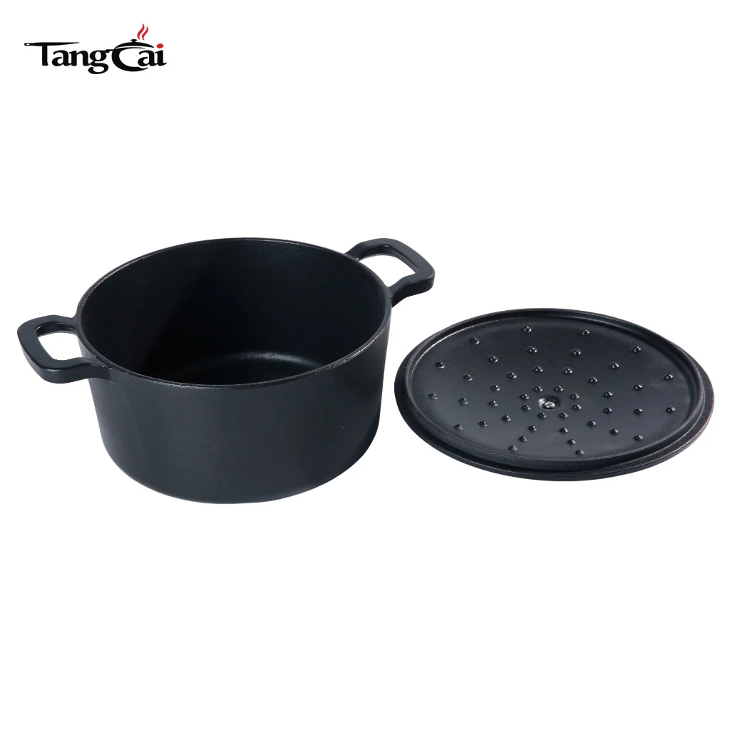 Four hollandaise en fonte &eacute;maill&eacute;e de 7&nbsp;quarts Marmite&nbsp;&ndash;&nbsp;Noir mat&nbsp;&ndash;&nbsp;Marmite robuste pour la cuisson lente, le braisage et la cuisson au four