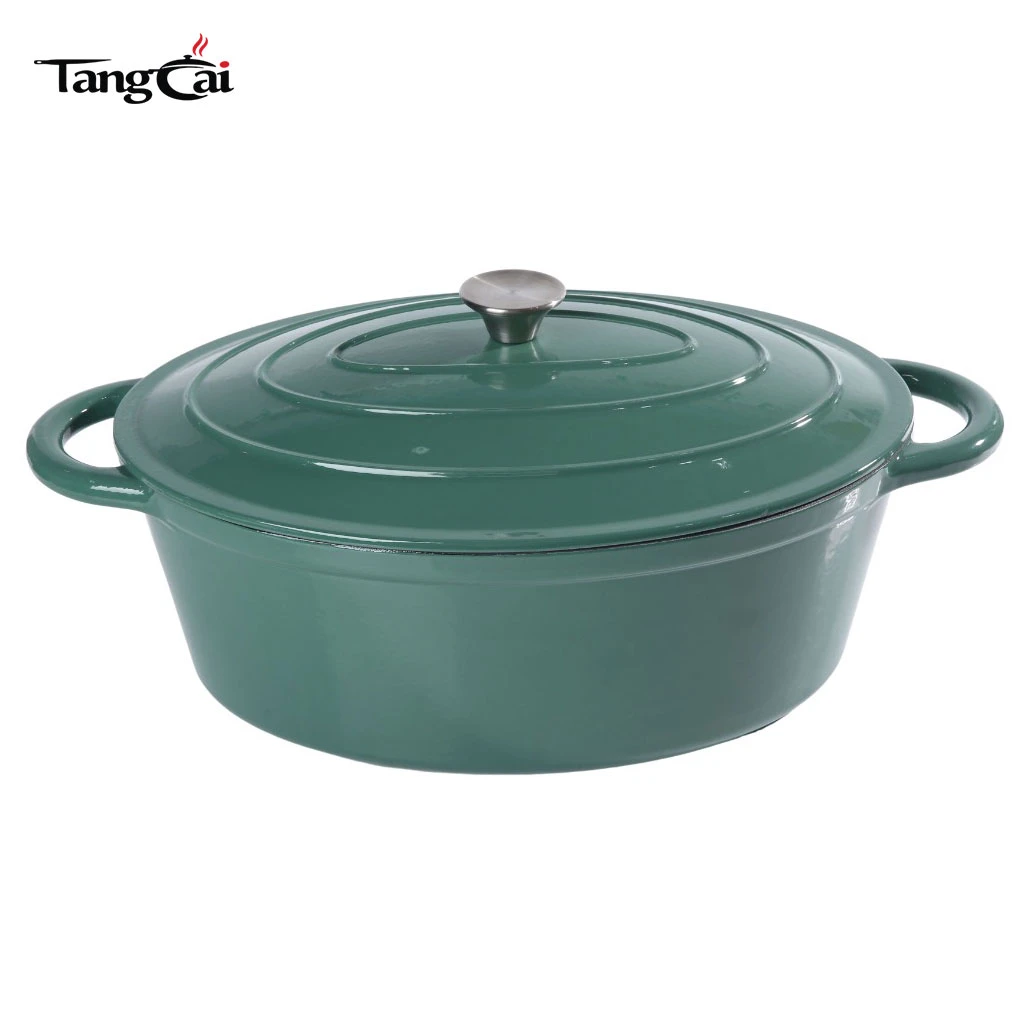 Grande cocotte de 7&nbsp;litres Cocotte ovale en fonte &eacute;maill&eacute;e avec couvercle