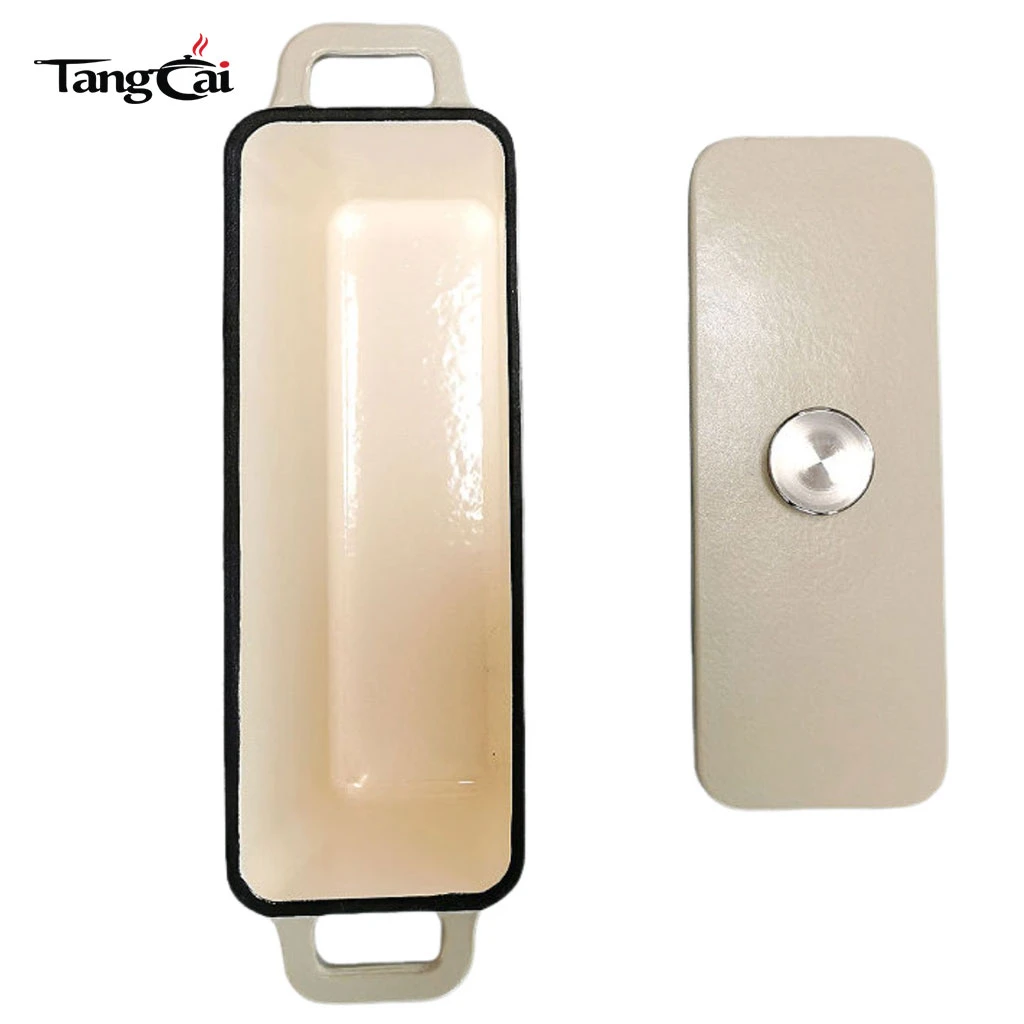 Moule &agrave; pain rectangulaire en fonte &eacute;maill&eacute;e personnalis&eacute;e avec couvercle, moule &agrave; pain de viande polyvalent, four &agrave; pain certifi&eacute; FDA LFGB