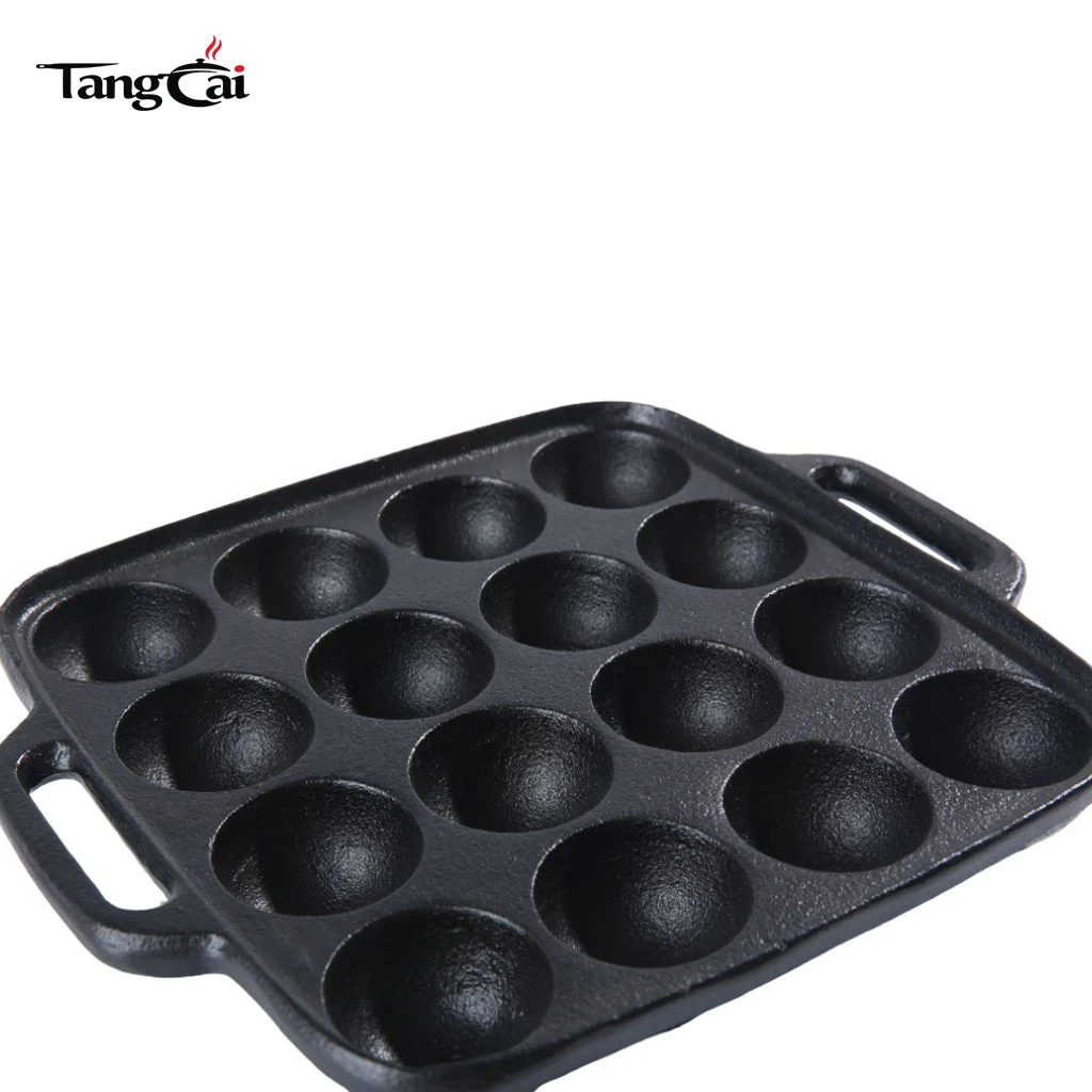 Fonte pr&eacute;-assaisonn&eacute;e 16&nbsp;ouvertures de moule &agrave; cake pops pour les choux et les trous de beignets