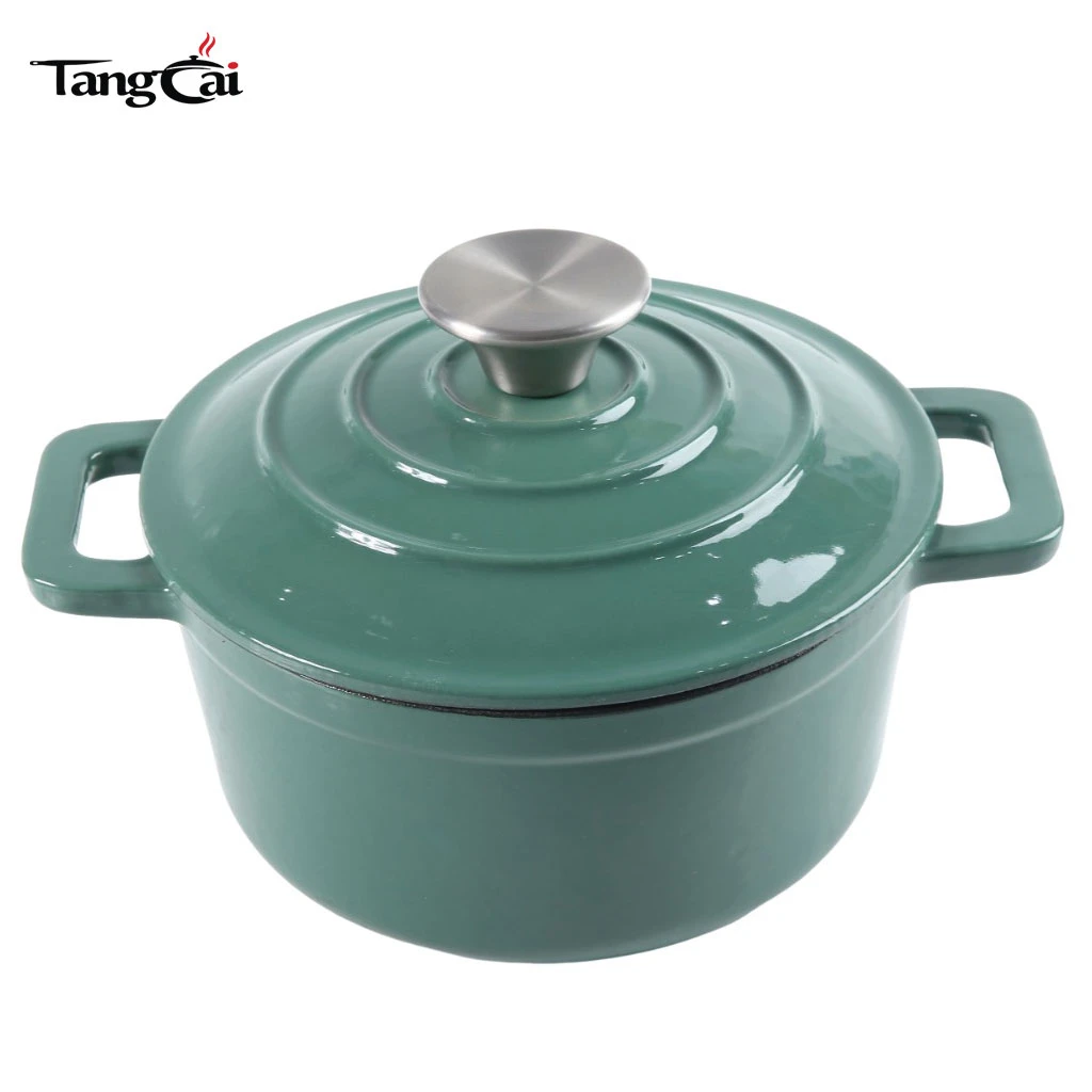 Mini cocotte en fonte &eacute;maill&eacute;e de 2,5&nbsp;QT avec couvercle&nbsp;&ndash; Petite cocotte antiadh&eacute;sive pour Cuisson &agrave; la vapeur, cuisson et r&ocirc;tissage