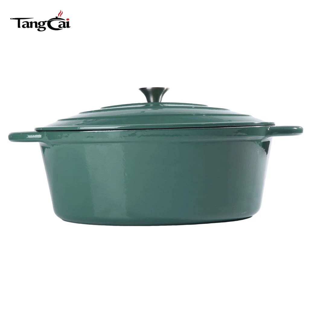 Grande cocotte de 7&nbsp;litres Cocotte ovale en fonte &eacute;maill&eacute;e avec couvercle