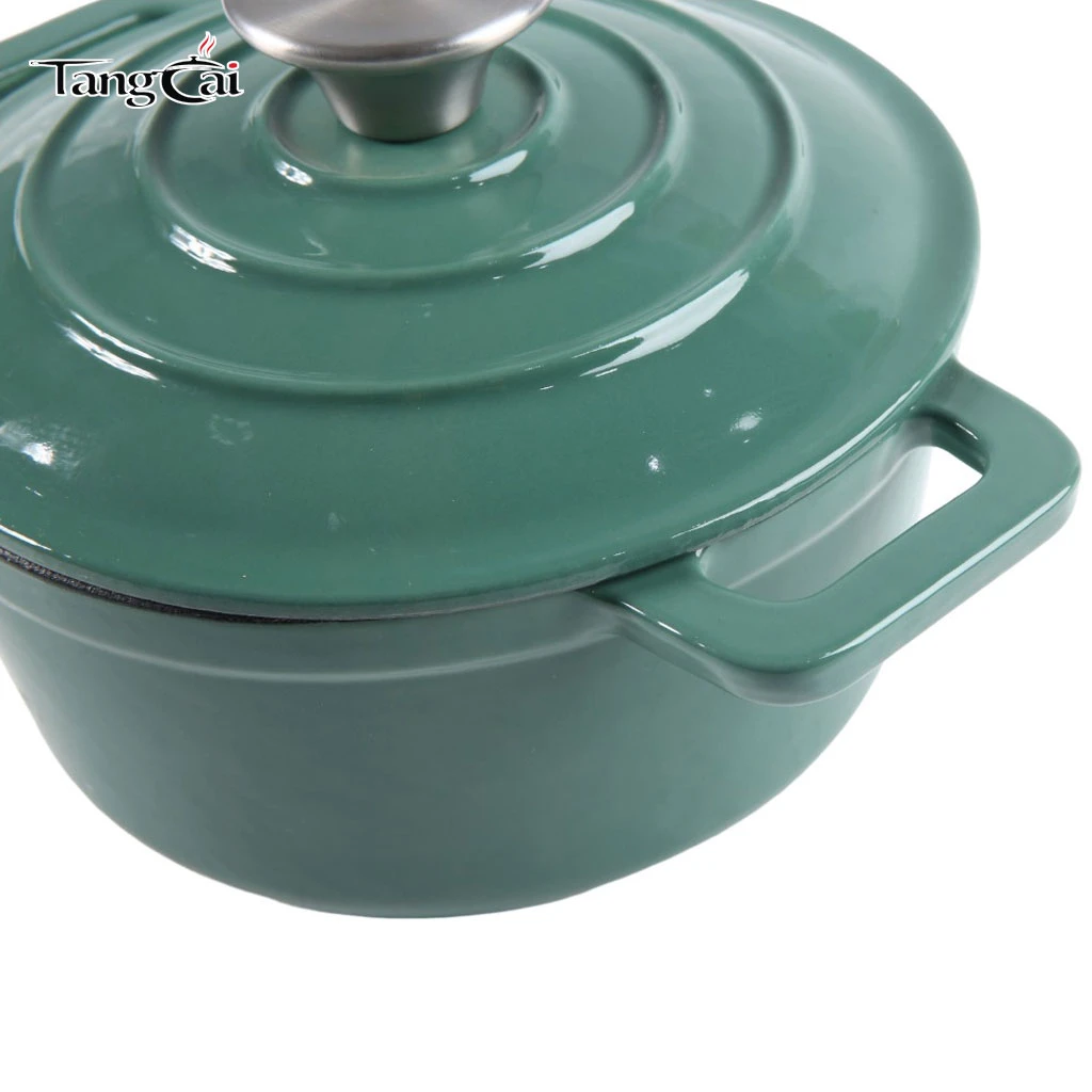 Mini cocotte en fonte &eacute;maill&eacute;e de 2,5&nbsp;QT avec couvercle&nbsp;&ndash; Petite cocotte antiadh&eacute;sive pour Cuisson &agrave; la vapeur, cuisson et r&ocirc;tissage