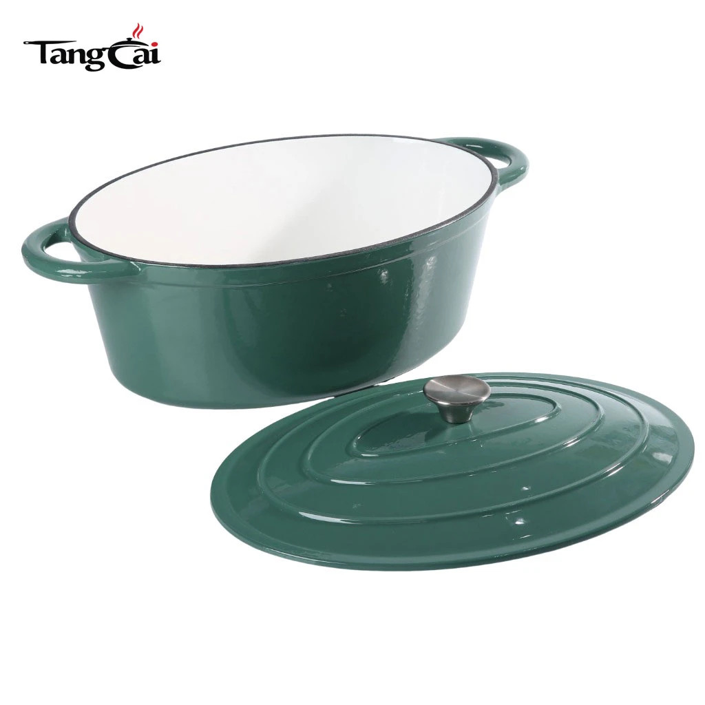 Grande cocotte de 7&nbsp;litres Cocotte ovale en fonte &eacute;maill&eacute;e avec couvercle