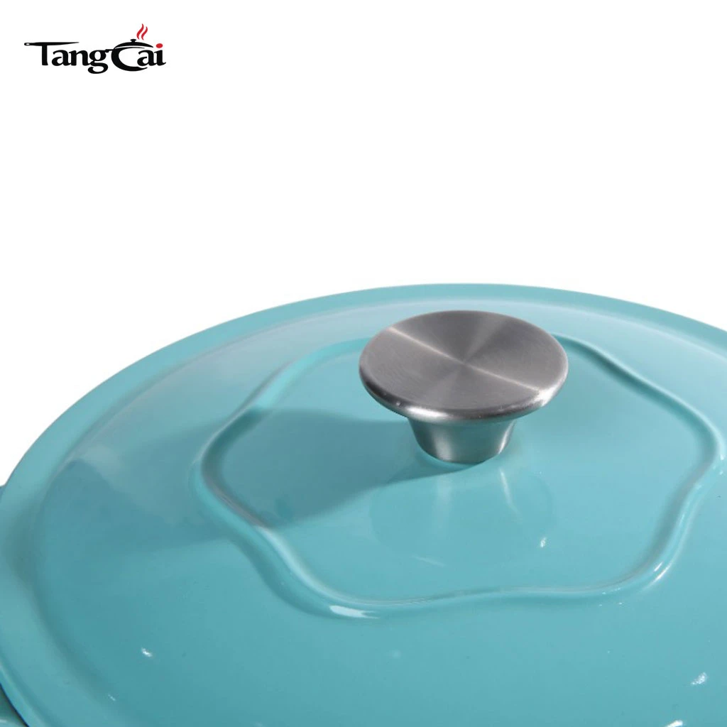 Four hollandaise ronde classique en fonte &eacute;maill&eacute;e de 5&nbsp;QT&nbsp;- Cocotte bleue Tiffany Pot &agrave; soupe pour la cuisson du pain au levain