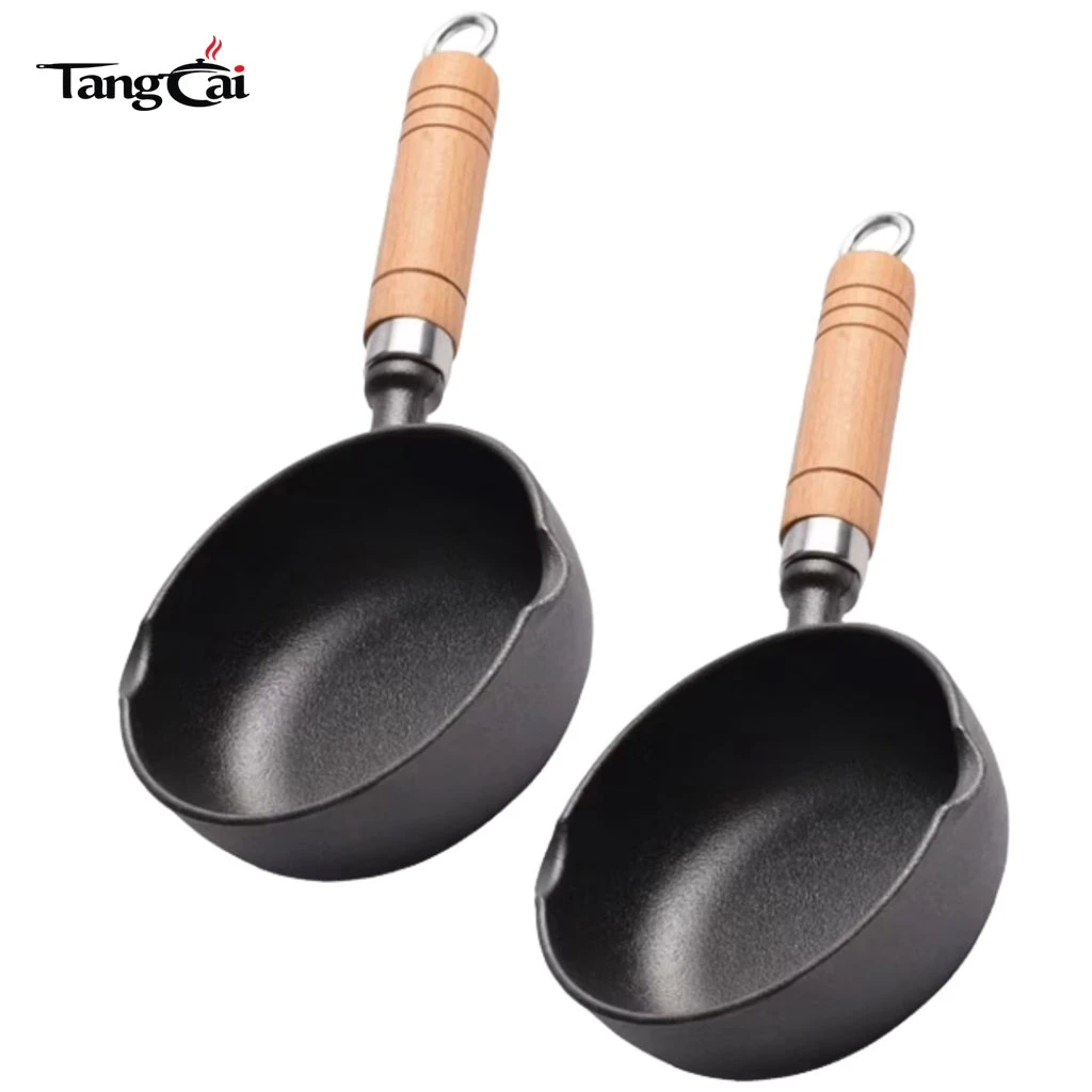 2&nbsp;mini-po&ecirc;les en fonte, petite po&ecirc;le &agrave; &oelig;ufs, fondoir &agrave; double goutte Bec verseur